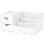 Uncluttered Designs Makeup Organizer with Drawers (White)