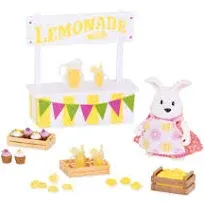 Li’l Woodzeez Lemonade Stand Playset – 25pc Toy Set with Rabbit Figurine, Play Food, and Miniature Accessories – Toys and Gifts for Kids Aged 3 and Up