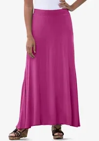 Jessica London Women's Plus Size Everyday Stretch Knit Maxi Skirt