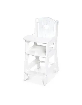 Melissa & Doug Play High Chair - Pretend Play High Chair Baby Doll Accessories,White