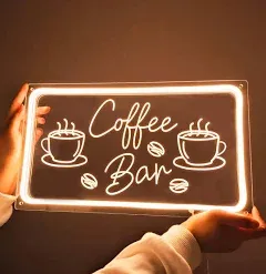 Coffee Bar Neon Sign LED Light USB Coffee Cup Wall Decor for Cafe Pub Home 5V 