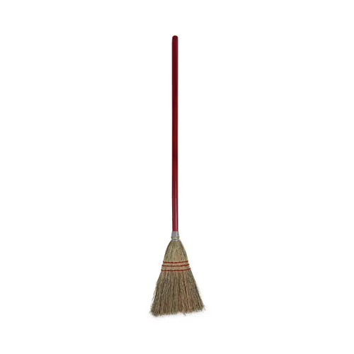 Boardwalk Lobby/Toy Broom, Corn Fiber Bristles, 39" Wood Handle, Red/Yellow