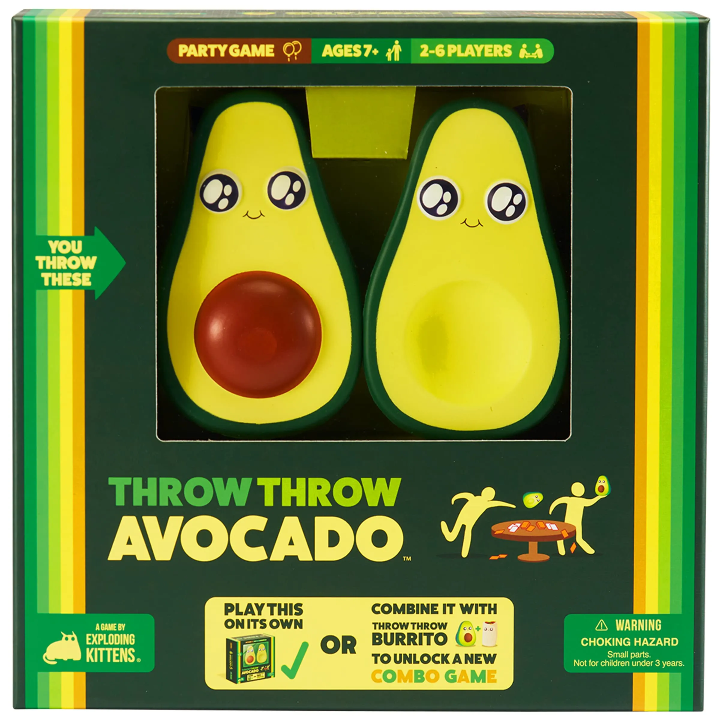 Exploding Kittens Throw Throw Avocado Card Game With Flight Suit Ages 7