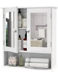 Medicine Cabinet, Medicine Cabinets for Bathroom with Mirror 2 Doors 3 Open S...