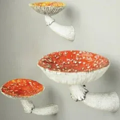 UITWMKTG Mushroom Shelf 3 Pack Cute Cottage Core Wall Decor Small Floating Mushroom Shelves Unique Mushroom Gifts for Girls and Boys Resin Decoration for Bedroom Living Room Kitchen Office