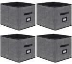 Onlyeasy Extra Large Foldable Cloth Storage Cubes 4 Pack with Label Holders -...