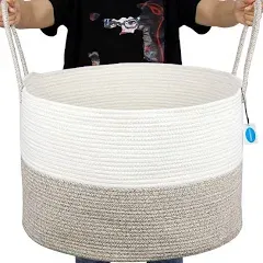 Casaphoria XXXLarge Cotton Rope Basket for Living Room - Woven Storage Basket...