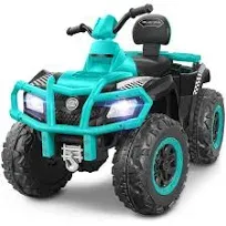 ELEMARA 2 Seater Kids ATV, 12V 4 Wheeler for Kids Quad with 10Ah Battery, 4mph Max speed,Bluetooth, LED Lights, Radio, Toddler Ride On 4 Wheeler