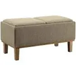 Convenience Concepts Ottoman 17&#034;Hx35&#034;Wx17&#034;D Storage Brentwood Sandstone