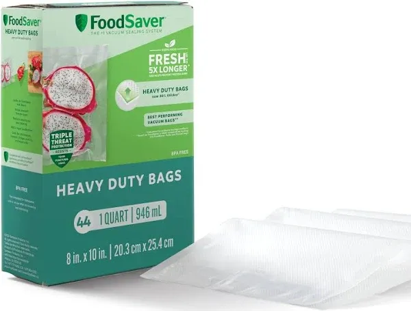 FoodSaver Heavy Duty Quart Vacuum Seal Bags, 44 Pack