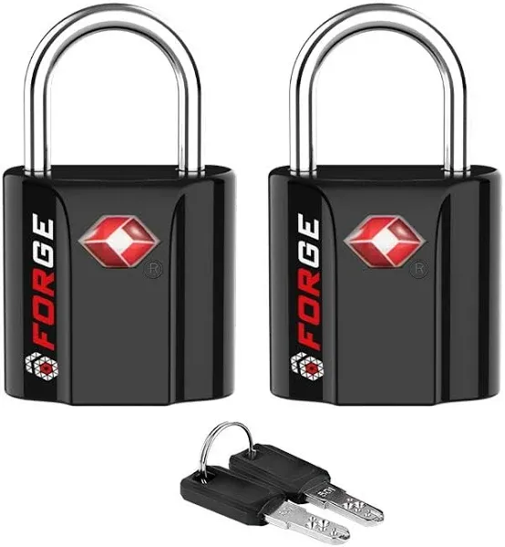 Forge TSA Approved Luggage Locks Ultra-Secure Dimple Key Travel Locks with Zinc Alloy Body