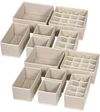 12 Pack Foldable Drawer Organizer Dividers Cloth Storage Box Closet Dresser 