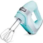 Hamilton Beach 5-Speed Electric Hand Mixer with Snap-On Storage Case, QuickBurst, Stainless Steel Twisted Wire Beaters and Whisk, Mint (62658)