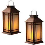 Decorative Lantern with Led Flameless Candle with 6hr Timer 13 Vintage Deco