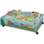 Maxim Enterprise 50083 62 piece Wooden Train Set with Train Table/Trundle