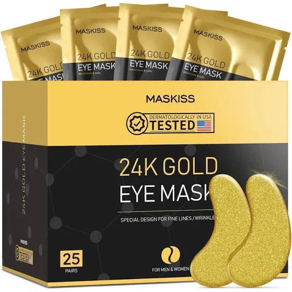 Maskiss 24k Gold Under Eye Patches, Eye mask, Eye Patches for Puffy Eyes, Eye Masks for Dark Circles and Puffiness