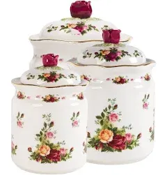 Vintage Royal Albert Old Country Roses Canister Cookie Jar