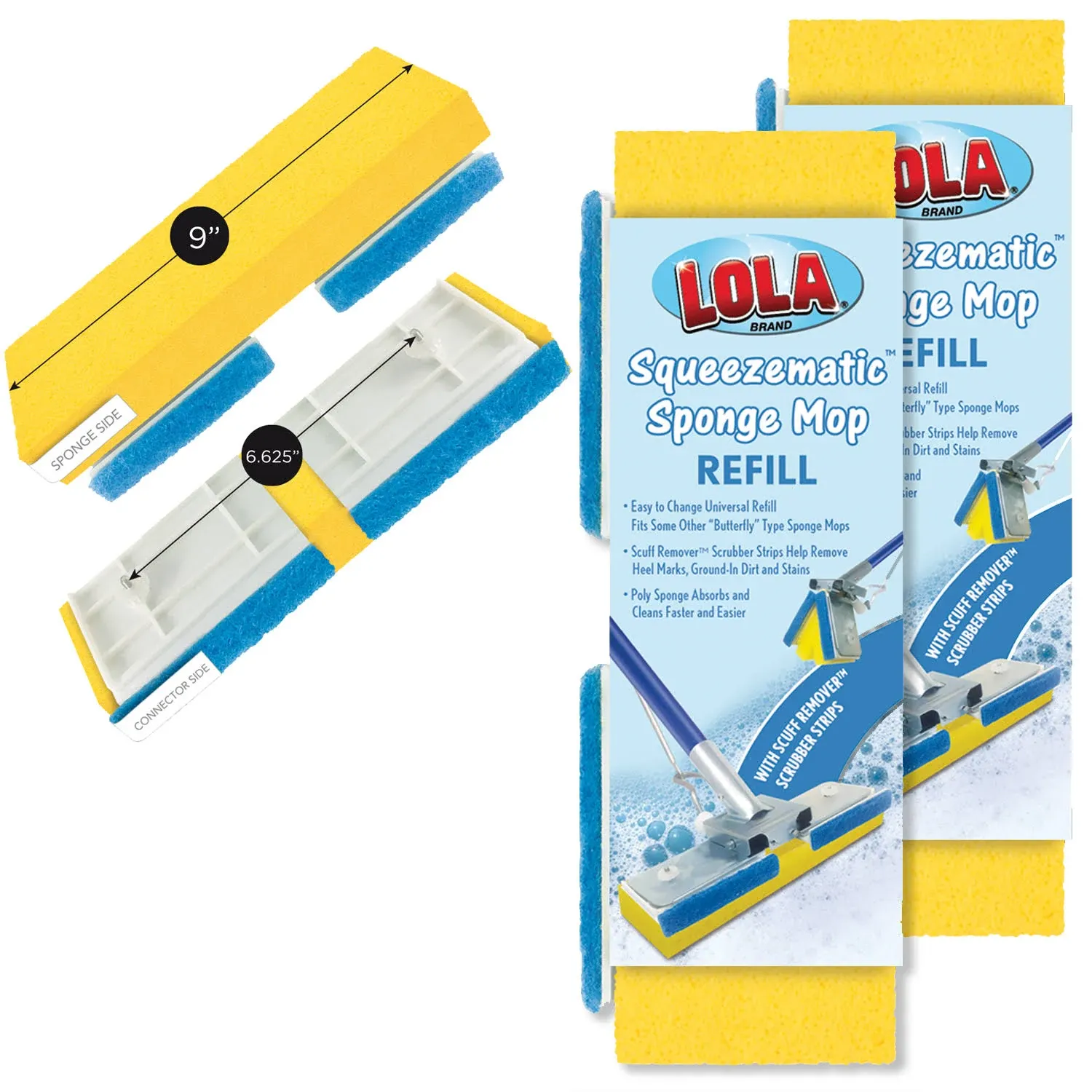 Lola SqueezeMatic Butterfly Sponge Mop Refill