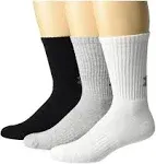 Under Armour Training Cotton Crew Sock - 3-Pack, Adult Unisex, Size: 10.0-13.0, Gray