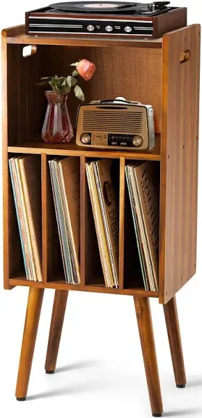 2BHOME Wooden LP Record Player Stand