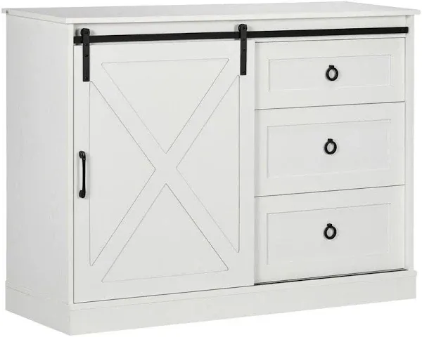 Kitchen Sideboard Buffet Cabinet with Storage Sliding Barn Door Drawers Hallway