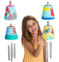 Romi&#039;s Way 2-Pack Make Your Own Wind Chime Kit - Larger Bells, Stencils and Bead