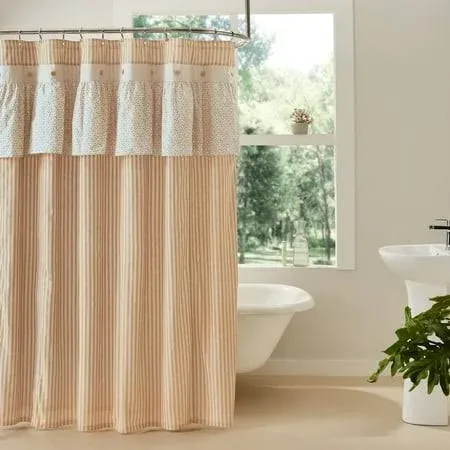 Camilia Ruffled Shower Curtain 72x72 VHC Brands