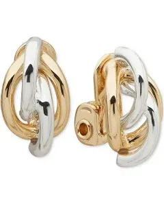 Anne Klein Gold Tone Knot Stud Earrings