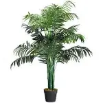 Gymax Artificial Areca Palm Decorative Silk Tree with Basket 3.5 ft. Holiday Decor GYM02820