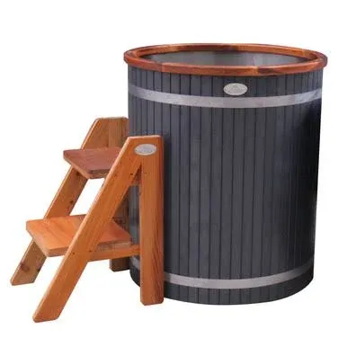 Aleko Outdoor Wooden Ice Bath Cold Plunge Tub