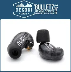 Dekoni Audio Gemini Series Bulletz - Moldable Memory Foam Isolation Earphone Tips, Black, 3mm (Sample Pack)