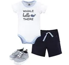 Hudson Baby Baby Bodysuit, Shorts and Shoe Set