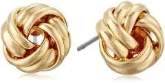 Anne Klein gold-tone knot stud earrings.