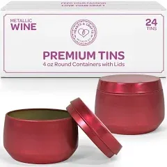 Hearts & Crafts Wine Candle Tins 16 oz with Lids - 12-Pack