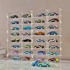 inout 1/64 Toy Car Display Case Compatible with Hot Wheels,Clear Acrylic Hot Wheels Display Case,Matchbox Car Storage Box,hot Wheels Storage Case with Dust Cover