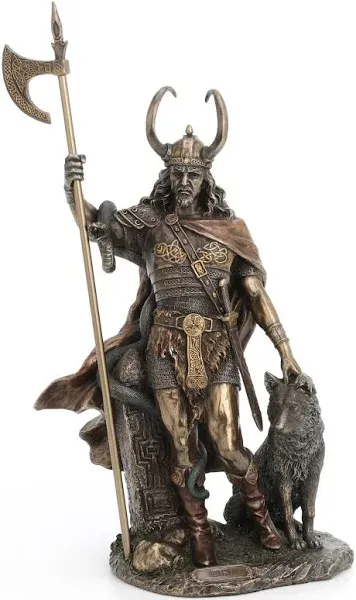 Zeckos Bronze Finish Loki Norse God of Mischief Resin Statue Sculpture 13.75 Inches High