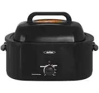 Sunvivi 24 Quart Electric Turkey Roaster Oven with Visible Glass Lid,Removable Pan & Rack