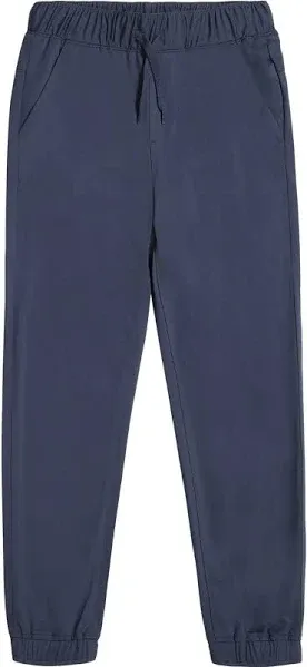 Nautica Boys' School Uniform Jogger Pants, Elastic Waistband with Drawstring Closure, Stretch Twill Fabric