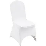 VEVOR Universal 100 Pcs Polyester Spandex Wedding Chair Covers Arched Front White