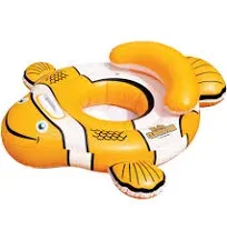 Swim Central 40'' Orange and White Inflatable Clownfish Baby Pool Float