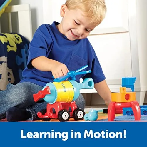 MindWare Learning Resources 1-2-3 Build It! Rocket-Train-Helicopter