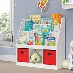 RiverRidge Kids 4 shelves Three Cubbies Bookrack, White (02-251), 11.81&#034;D x 3...