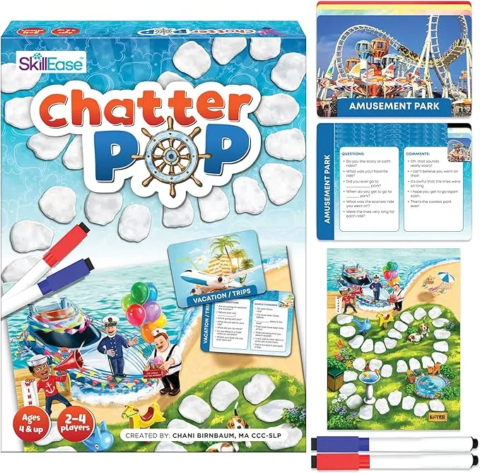 Chater Pop Social Skills Game to Think About Others, Speech Therapy Materials, Therapy Games, Educational, Social Emotional Learning Activities, Conversation Starter Cards