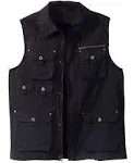 Boulder Creek by KingSize Men's Big & Tall 9 Pocket Twill Utility Vest - 6XL, Black