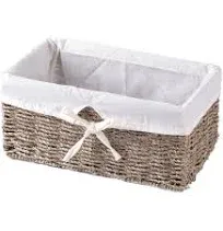 Vintiquewise(TM) Seagrass Shelf Basket Lined with White Lining