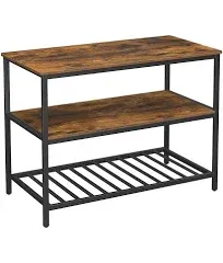 Kitchen Island with 3 Shelves,47.2 Inches Width Kitchen Shelf with Large Worktop