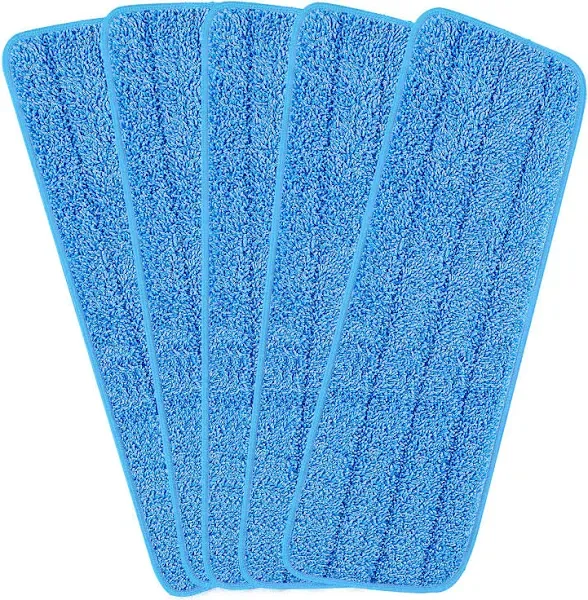 Microfiber Spray Mop Replacement Heads for Wet/Dry Mops Compatible with Bona Floor Care System (5 Pack)