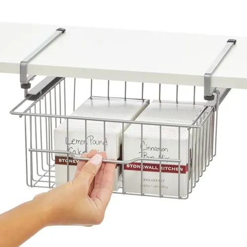 mDesign Compact Hanging Pullout Drawer Basket