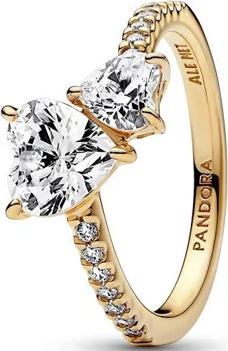 Pandora Double Heart Sparkling Ring