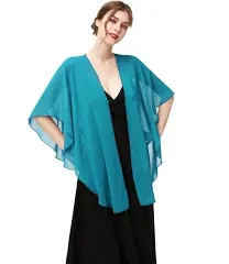 Hotshawl Womens Chiffon Shawls and Wraps Wedding Party Sheer Shawl Scarf for Evening Dresses Accessories Cover Up